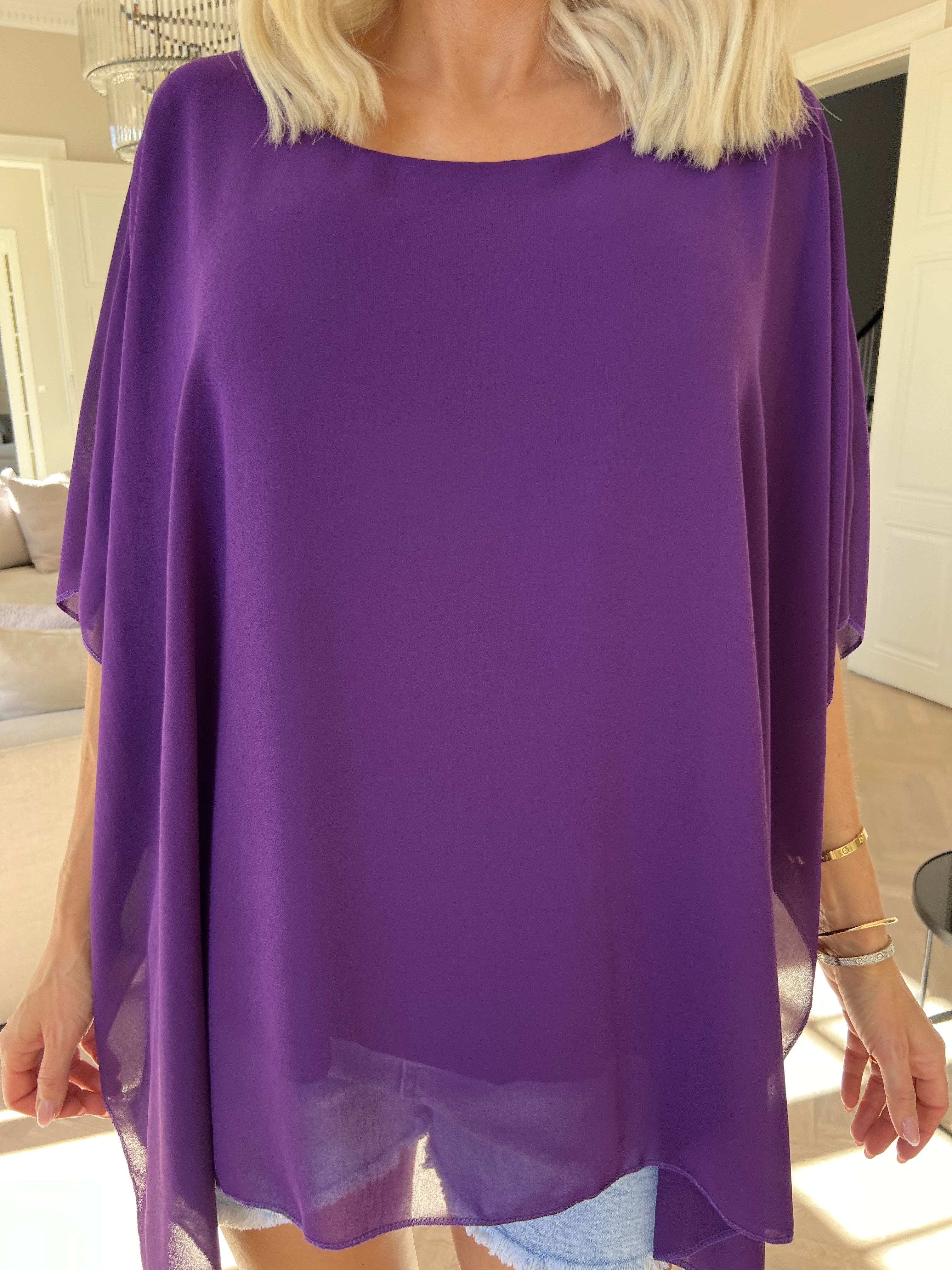 Mirabella Plain Shirt - Sød tunika med løst chiffonlag